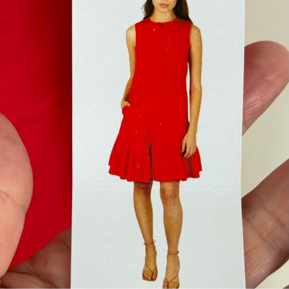 Joie-Limited Edition-sleeveless tiered mini dress in cayenne red-woman’s XXL-NWT - Picture 2 of 14